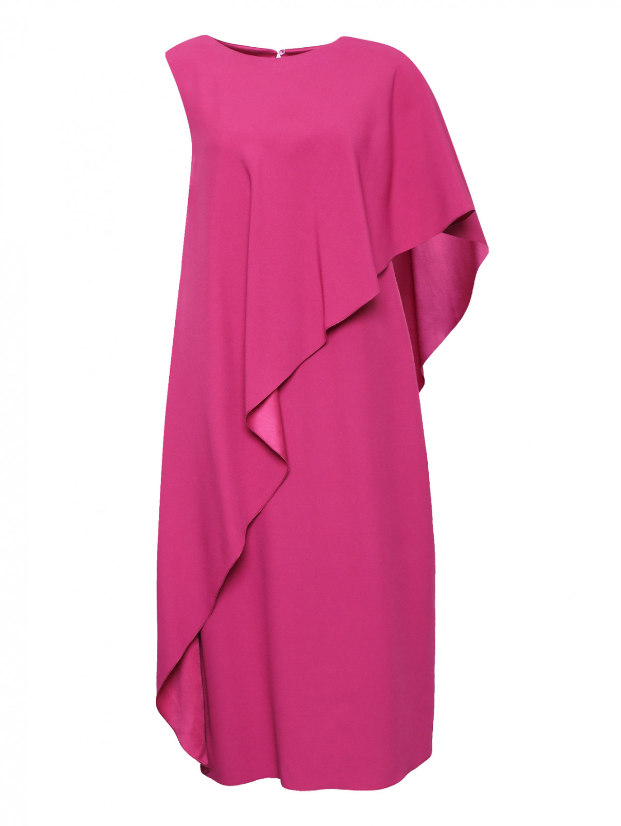 Платье-миди асимметричного кроя Alberta Ferretti  –  Общий вид  – Цвет:  Фиолетовый