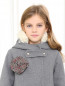 Брошь из шерсти в виде цветка Ermanno Scervino Junior  –  Модель Общий вид1
