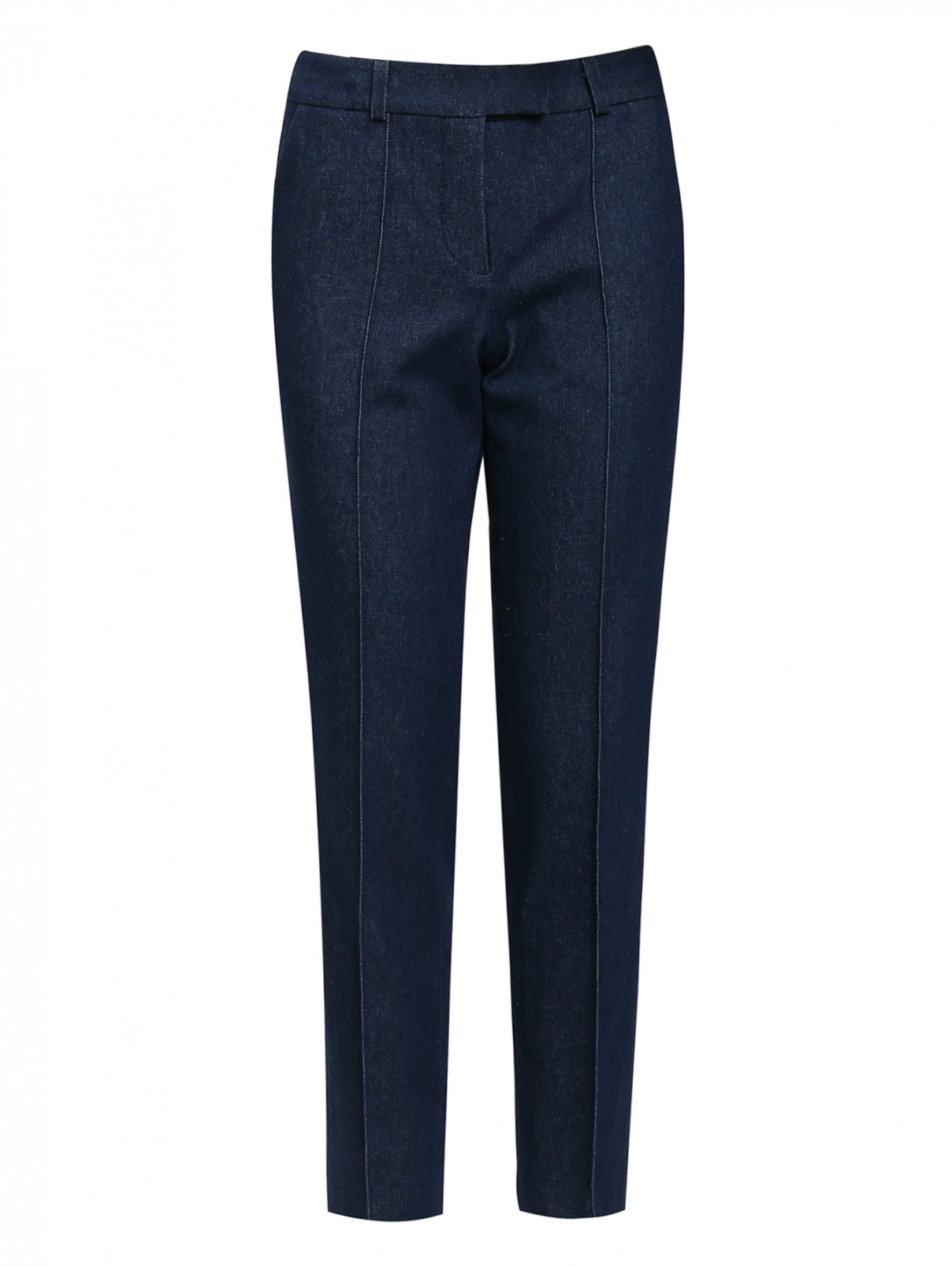 Укороченные брюки из хлопка A La Russe  –  Общий вид  – Цвет:  Синий