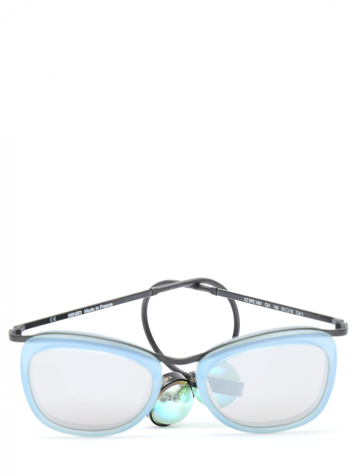 Солнцезащитные очки с декоративными дужками Kenzo  –  Общий вид  – Цвет:  Синий