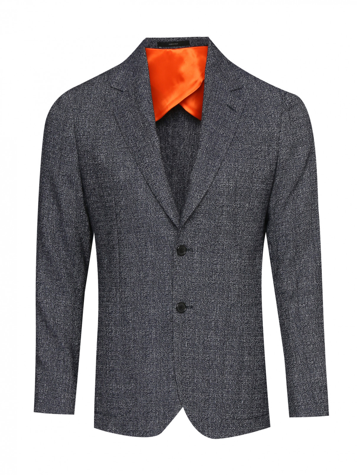Пиджак из шерсти и льна с узором Paul Smith  –  Общий вид  – Цвет:  Синий