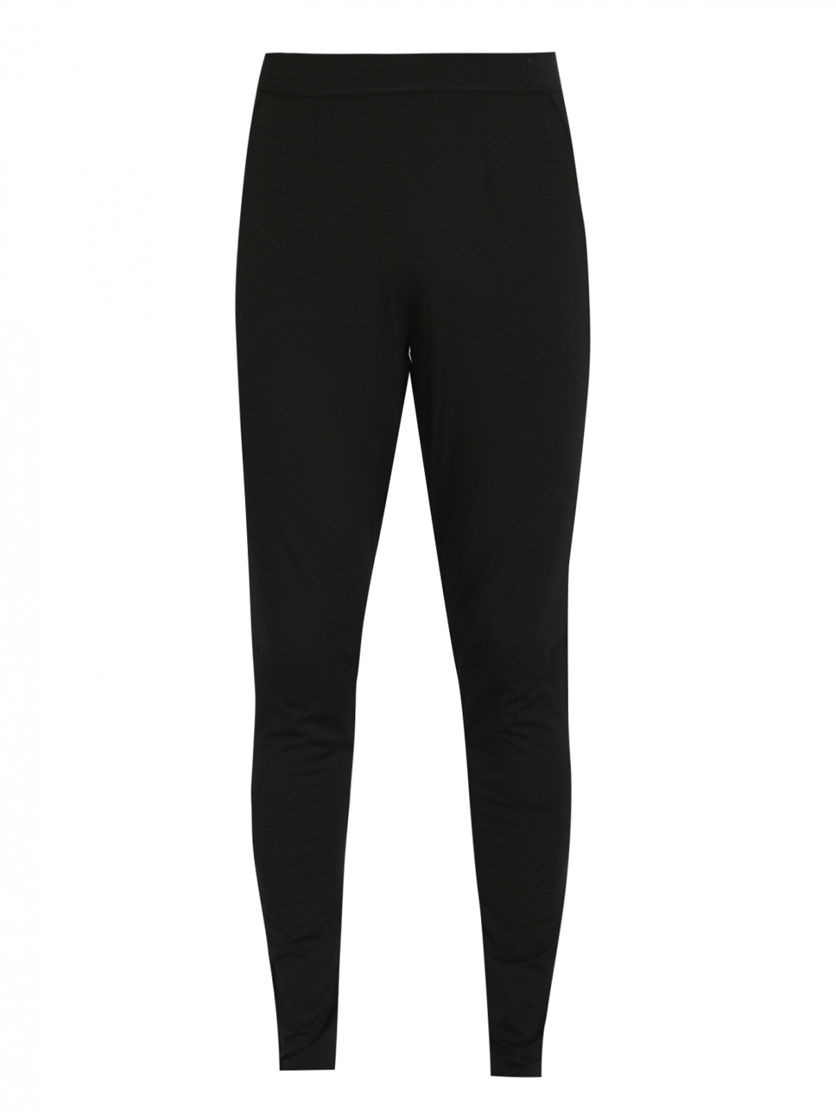 Трикотажные брюки с добавлением шелка Nero Perla  –  Общий вид  – Цвет:  Черный