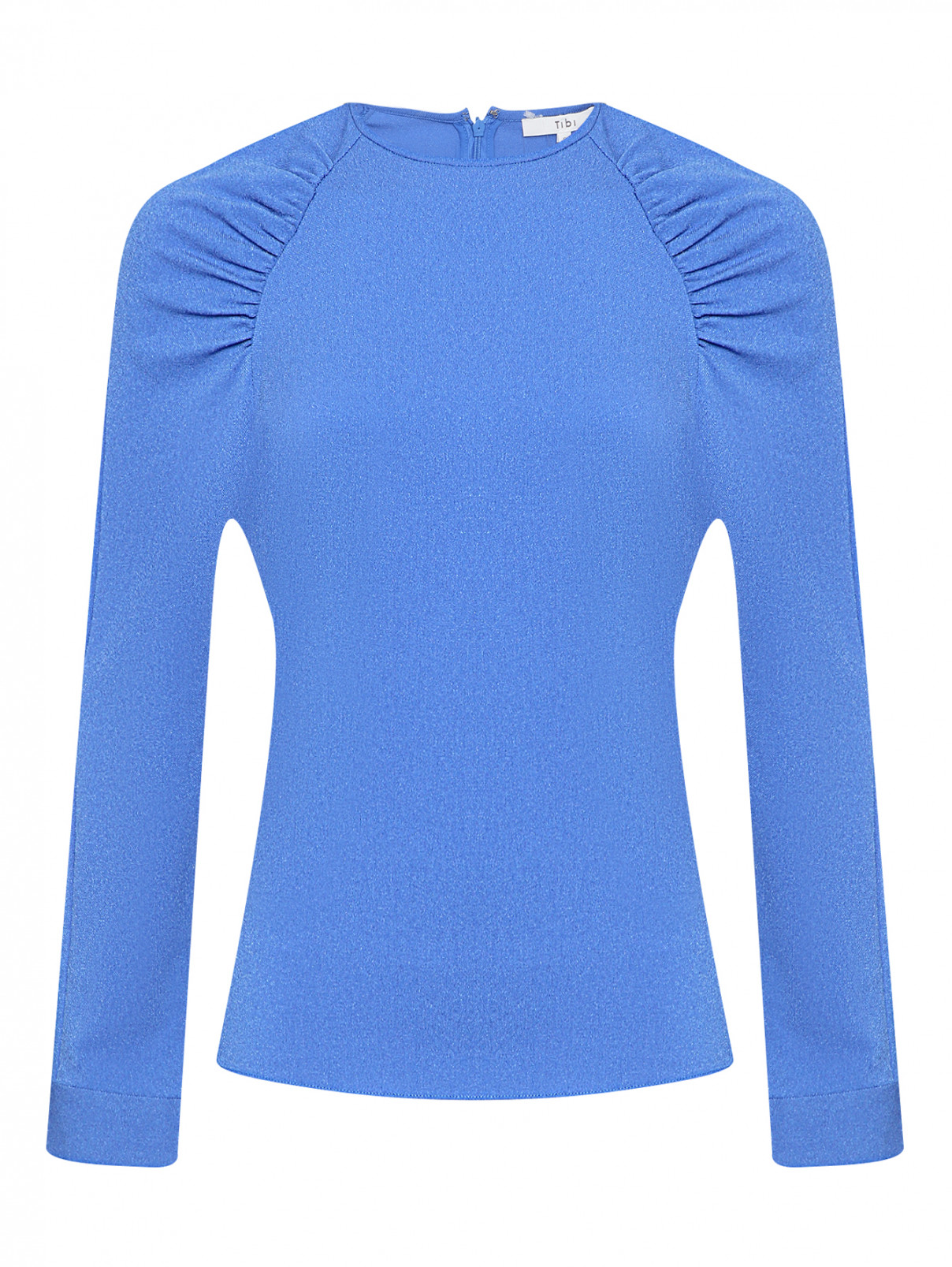 Блуза свободного кроя со сборками TIBI  –  Общий вид  – Цвет:  Синий