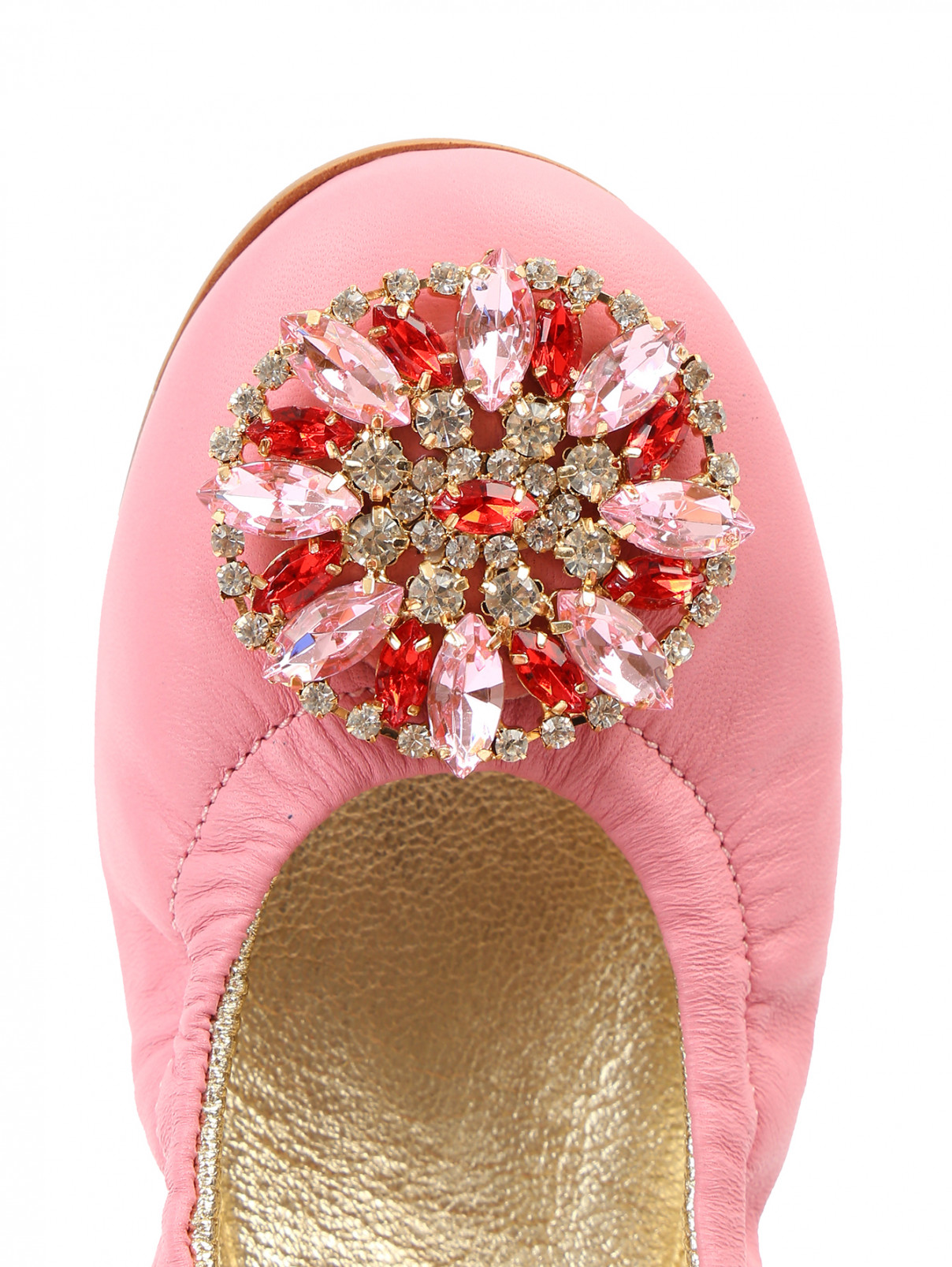 Туфли из кожи с декоративными пряжками MiMiSol  –  Обтравка3  – Цвет:  Розовый