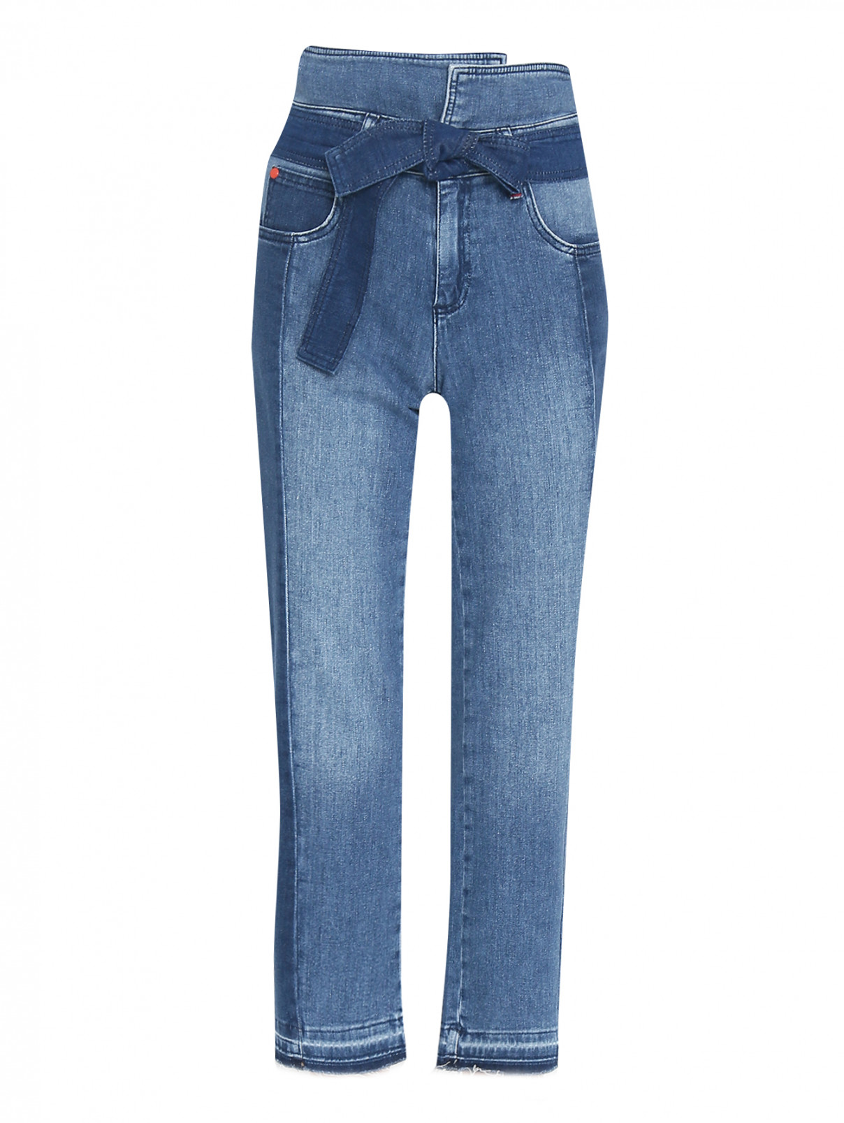 Комбинированные джинсы с поясом Max&Co  –  Общий вид  – Цвет:  Синий