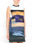 Платье из хлопка с узором Alexander McQueen  –  Модель Верх-Низ