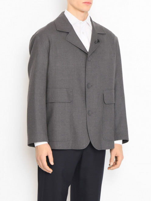 Свободный пиджак с накладными карманами LARDINI - МодельВерхНиз