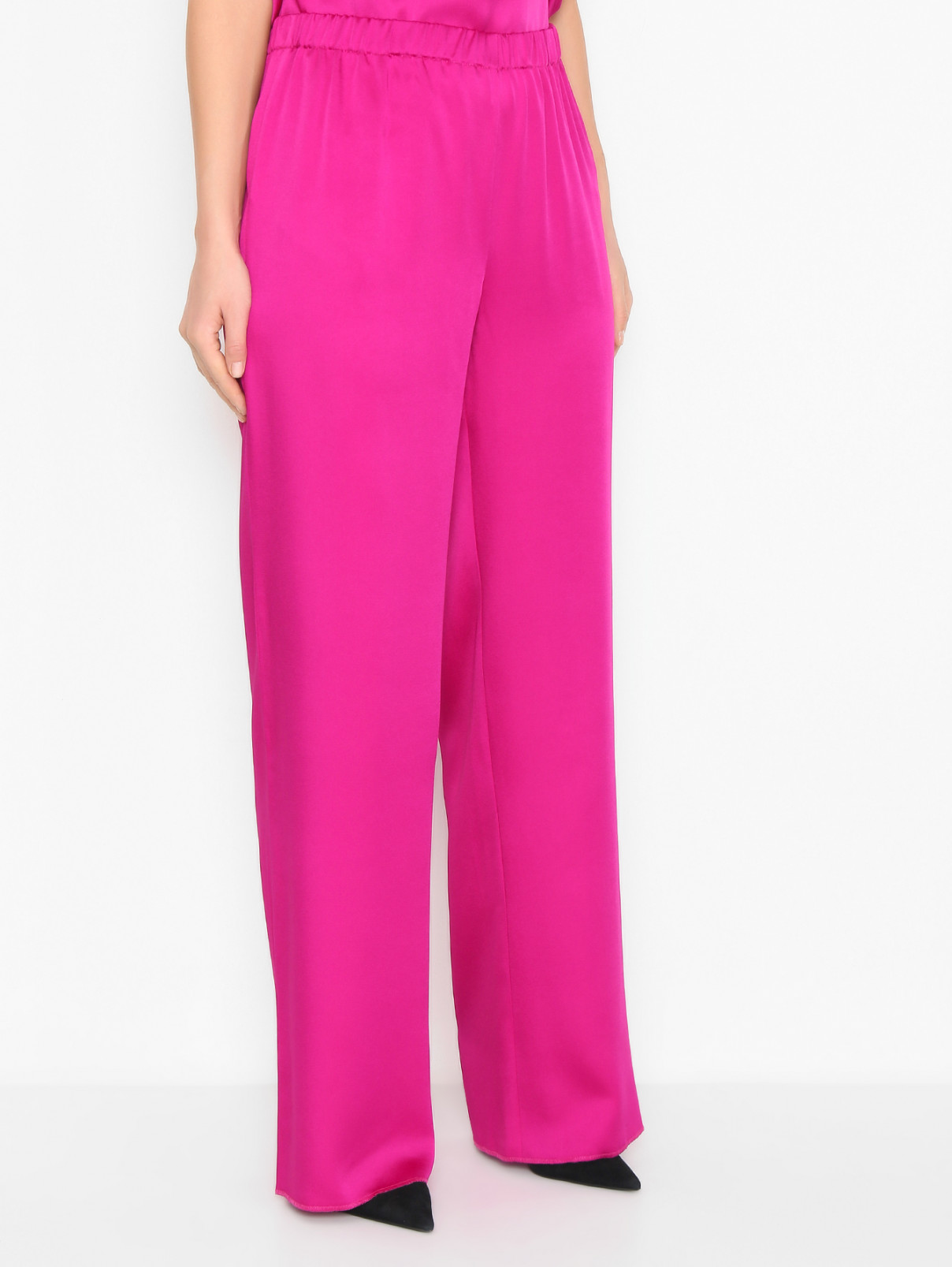Однотонные брюки на резинке Marina Rinaldi  –  МодельВерхНиз1  – Цвет:  Розовый