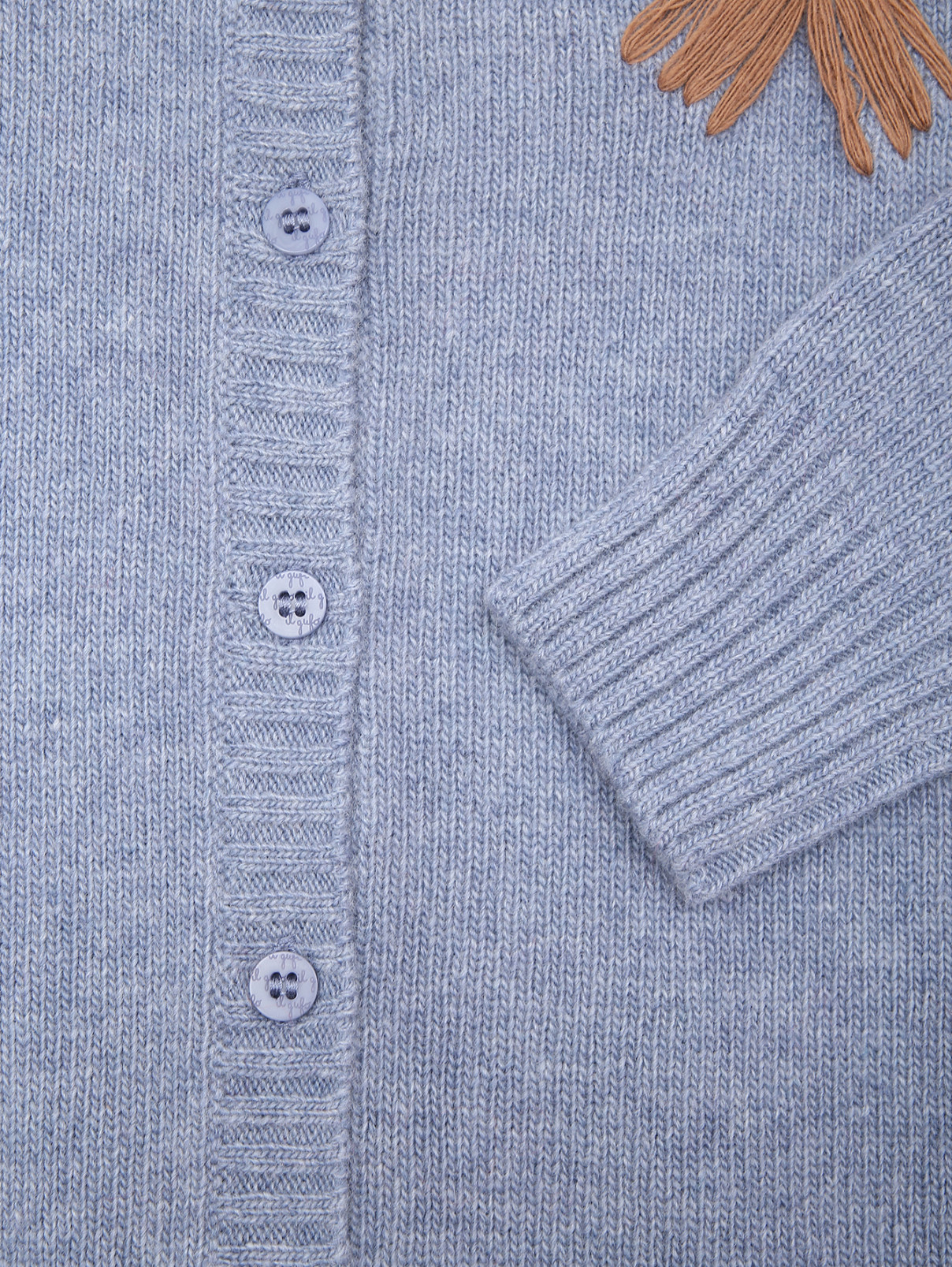 Кардиган из шерсти с вышивкой Il Gufo  –  Деталь  – Цвет:  Синий