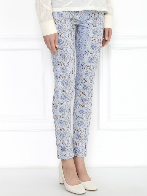 Брюки из хлопка и нейлона с узором Ermanno Scervino - Модель Верх-Низ