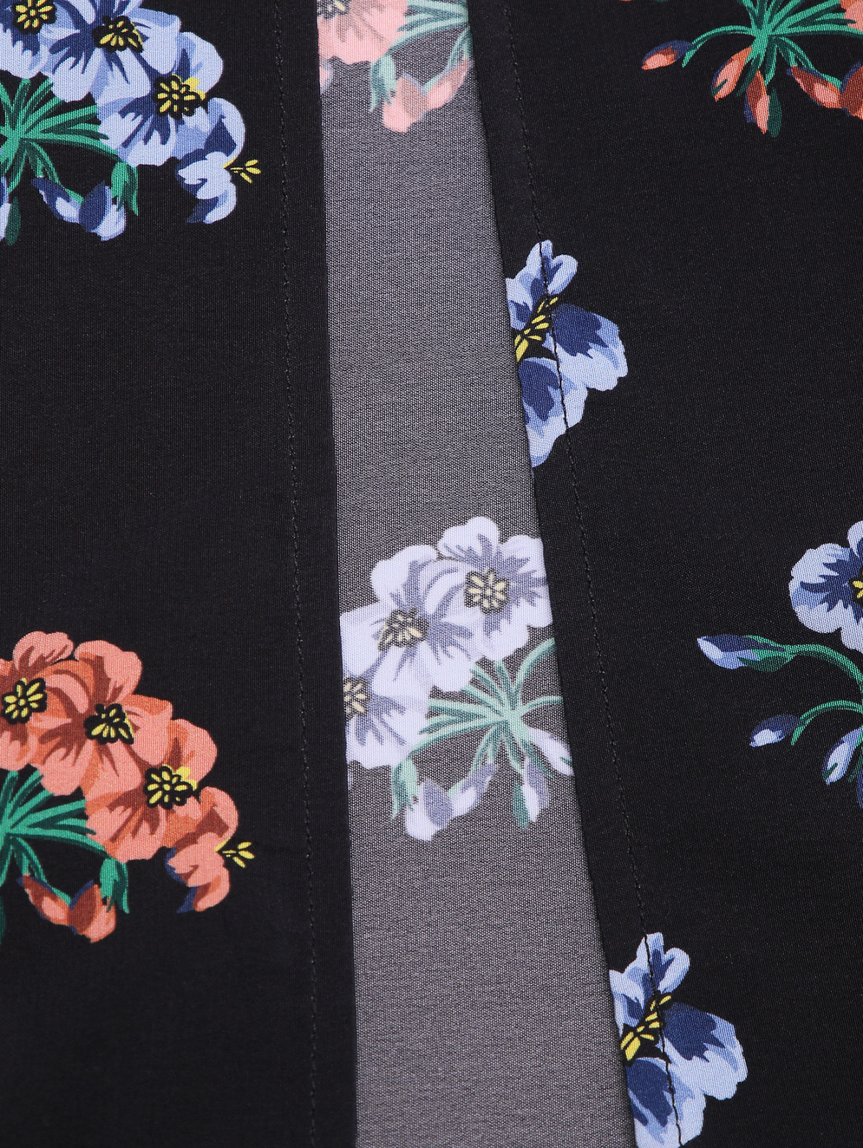 Юбка-миди из шелка с цветочным узором Markus Lupfer  –  Деталь1  – Цвет:  Синий