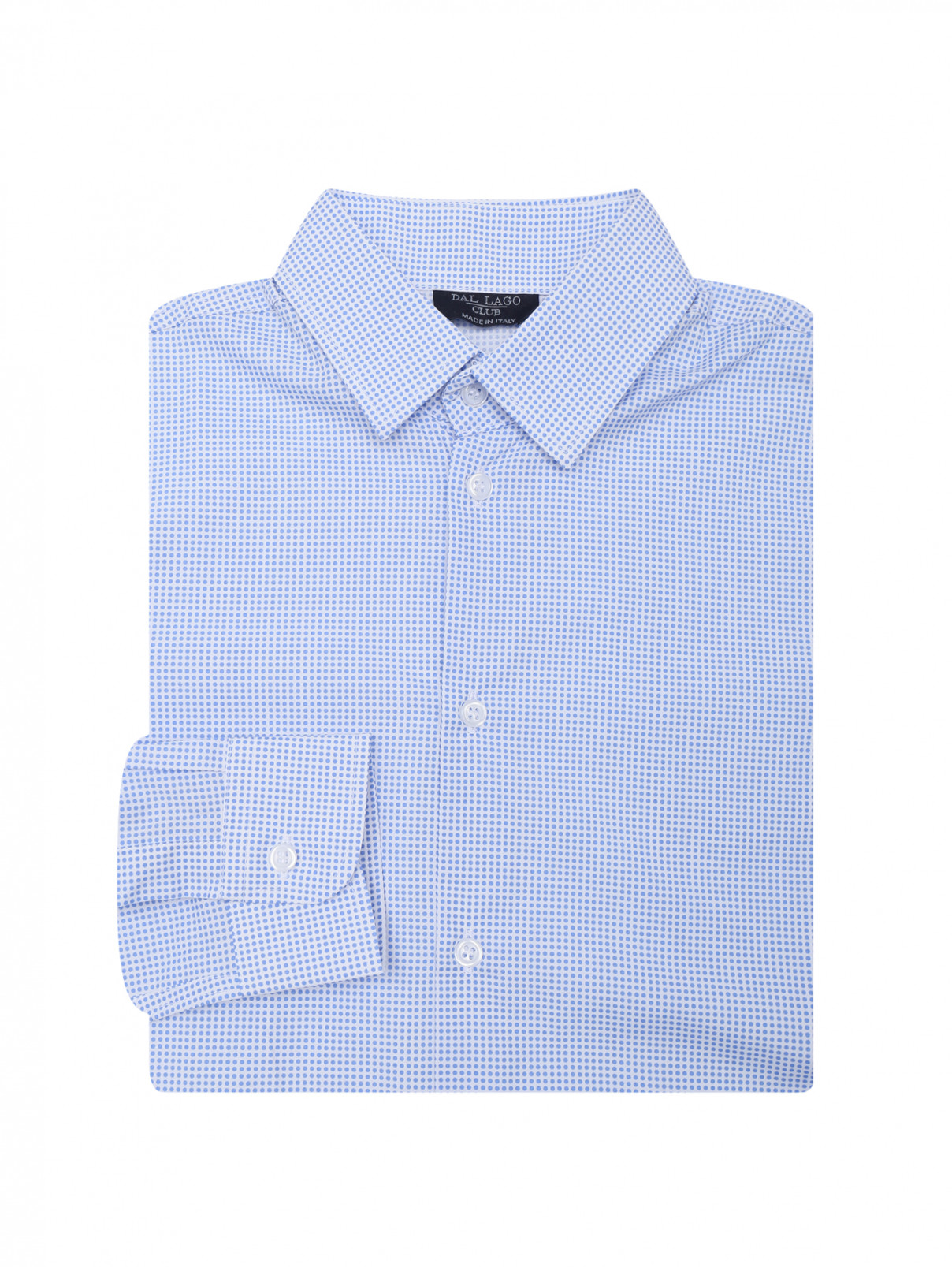 Рубашка из хлопка с принтом Dal Lago  –  Общий вид  – Цвет:  Синий