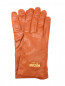 Перчатки из гладкой кожи с логотипом Moschino  –  Общий вид
