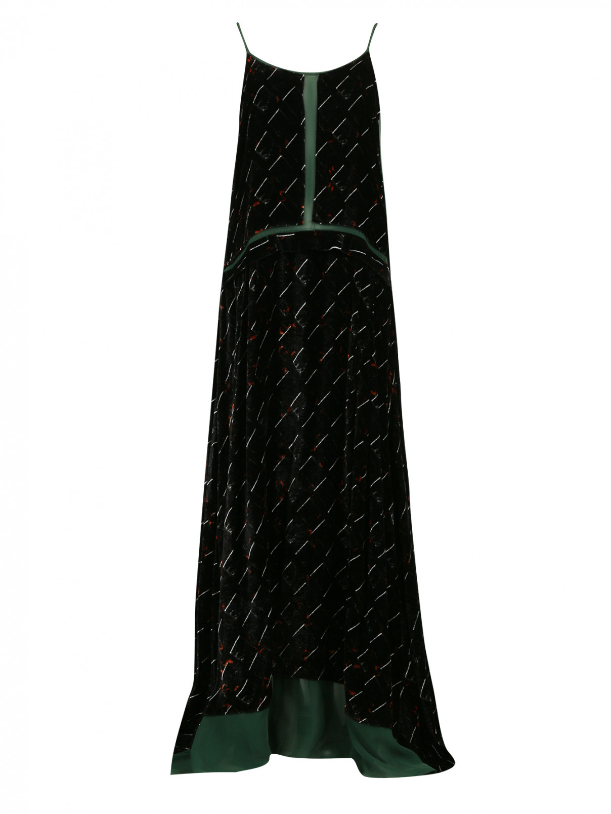 Макси-платье с принтом Kenzo  –  Общий вид  – Цвет:  Зеленый