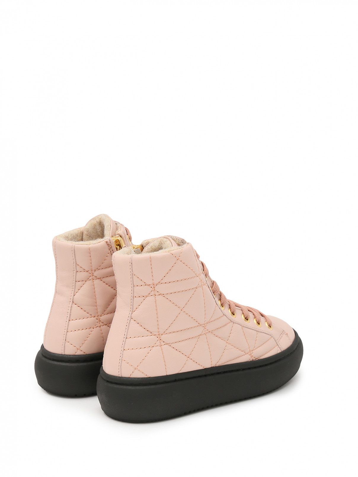 Ботинки из кожи на шнуровке Missouri  –  Обтравка2  – Цвет:  Розовый
