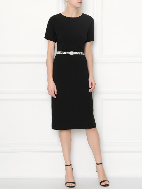 Ремень из кожи с животным принтом Ermanno Scervino - МодельОбщийВид