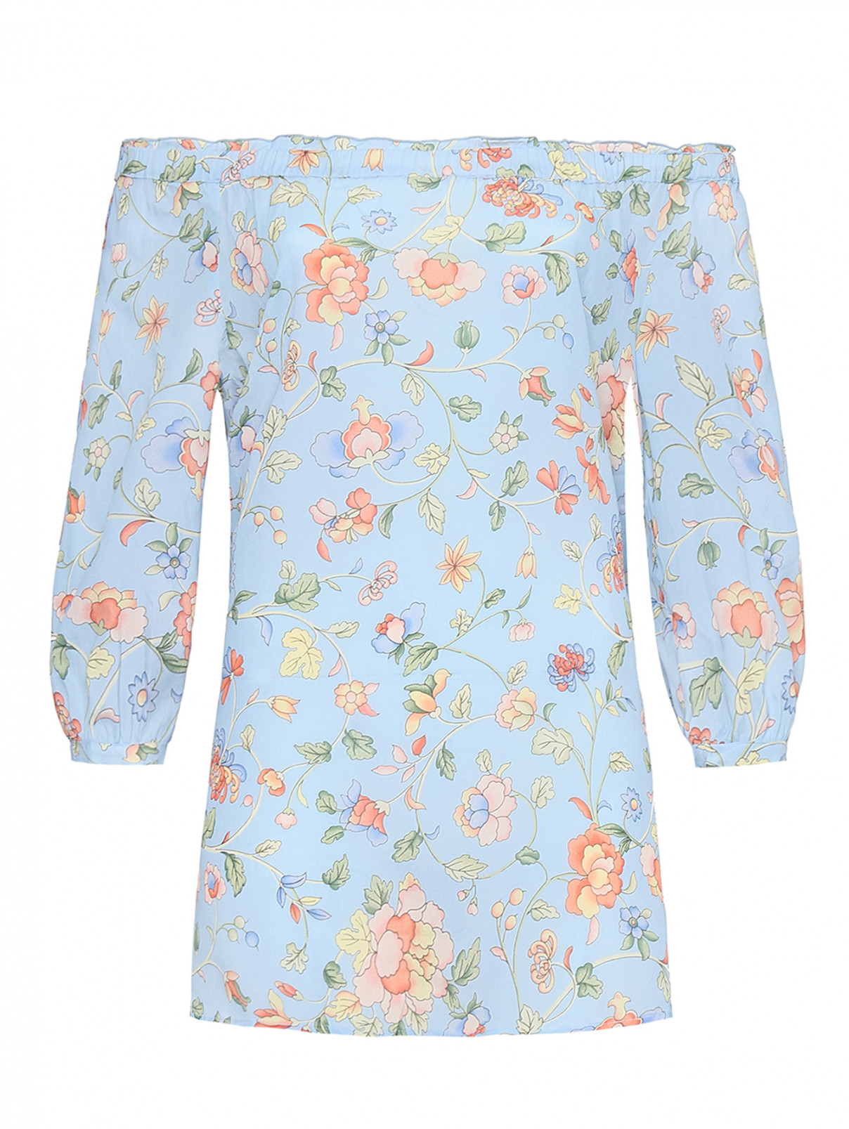Блуза из вискозы и шелка с цветочным узором PennyBlack  –  Общий вид