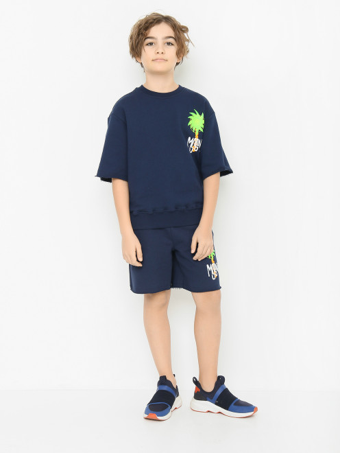 Плотная футболка с принтом MSGM - МодельОбщийВид