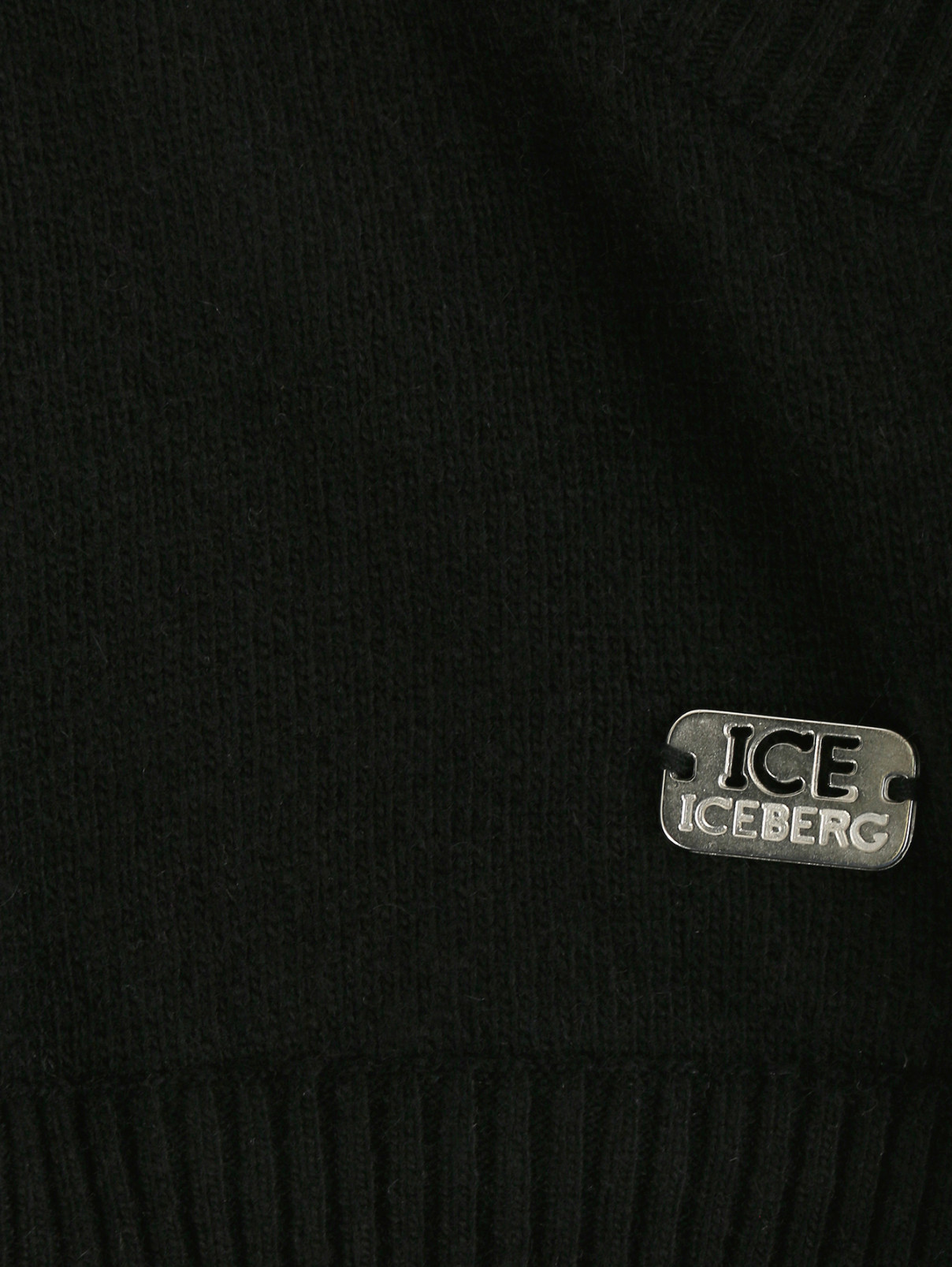 Джемпер из шерсти с запахом Iceberg  –  Деталь  – Цвет:  Черный