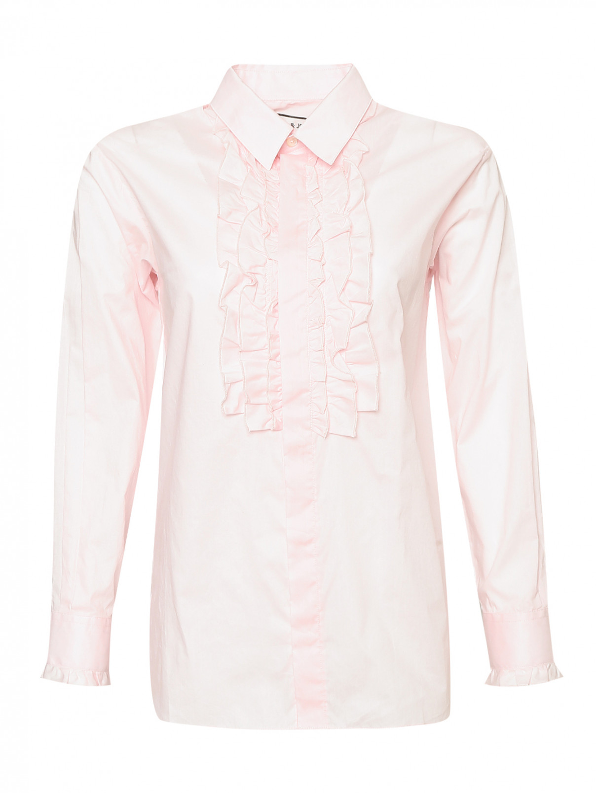 Блуза из хлопка с оборками Paul&Joe  –  Общий вид  – Цвет:  Розовый