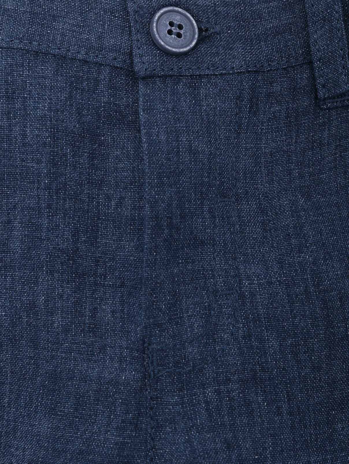 Однотонные брюки изо льна с карманами Il Gufo  –  Деталь1  – Цвет:  Синий
