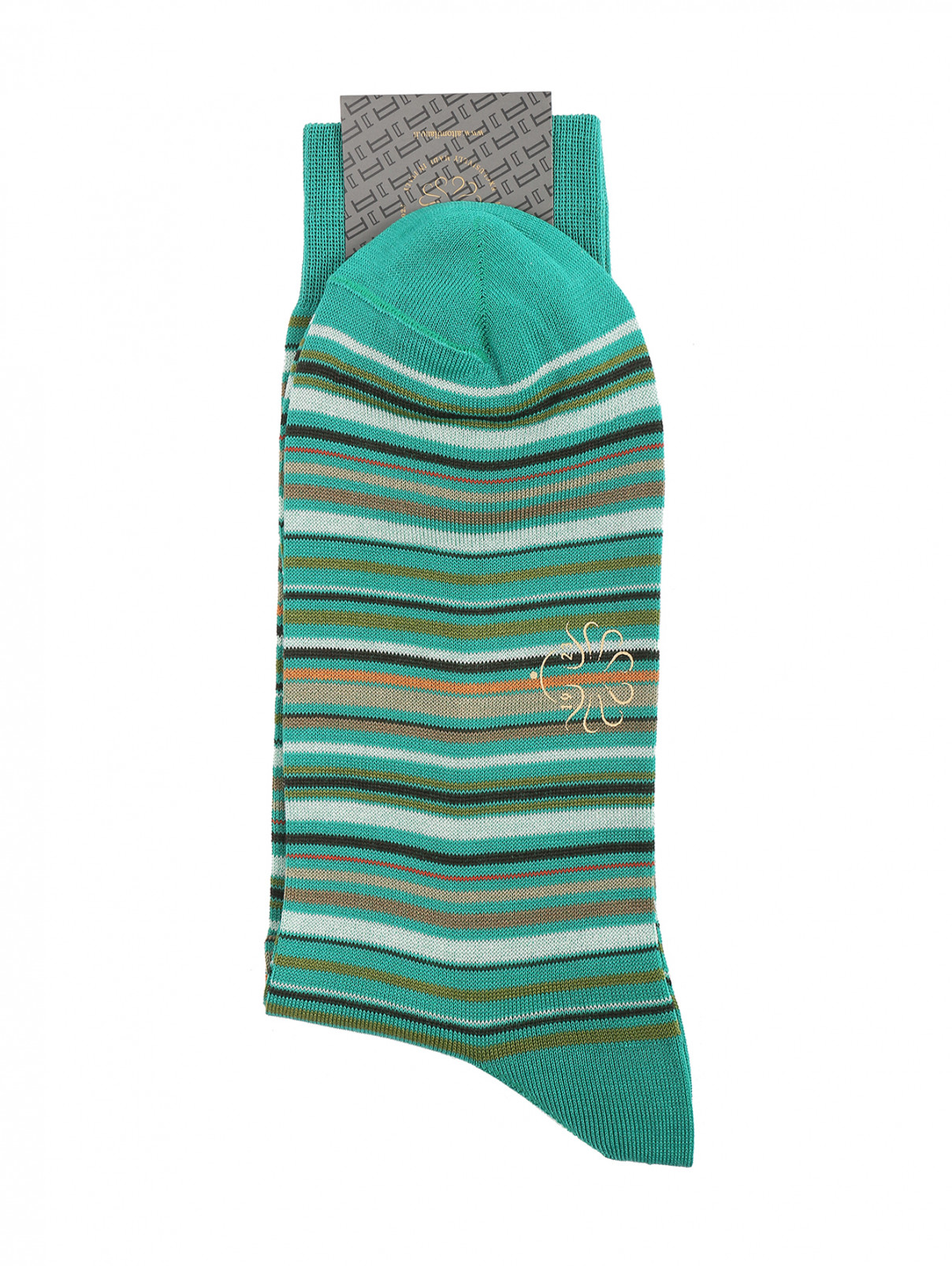 Носки из хлопка с узором "полоска" Peekaboo  –  Общий вид  – Цвет:  Зеленый