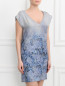 Платье-мини из шелка с абстрактным узором Hugo Boss  –  Модель Верх-Низ