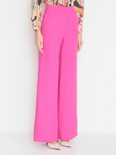 Однотонные брюки широкого фасона Max Mara - МодельВерхНиз