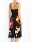 Платье миди из шелка на тонких бретелях с отделкой из кружева и аппликациями Moschino Couture  –  МодельВерхНиз1