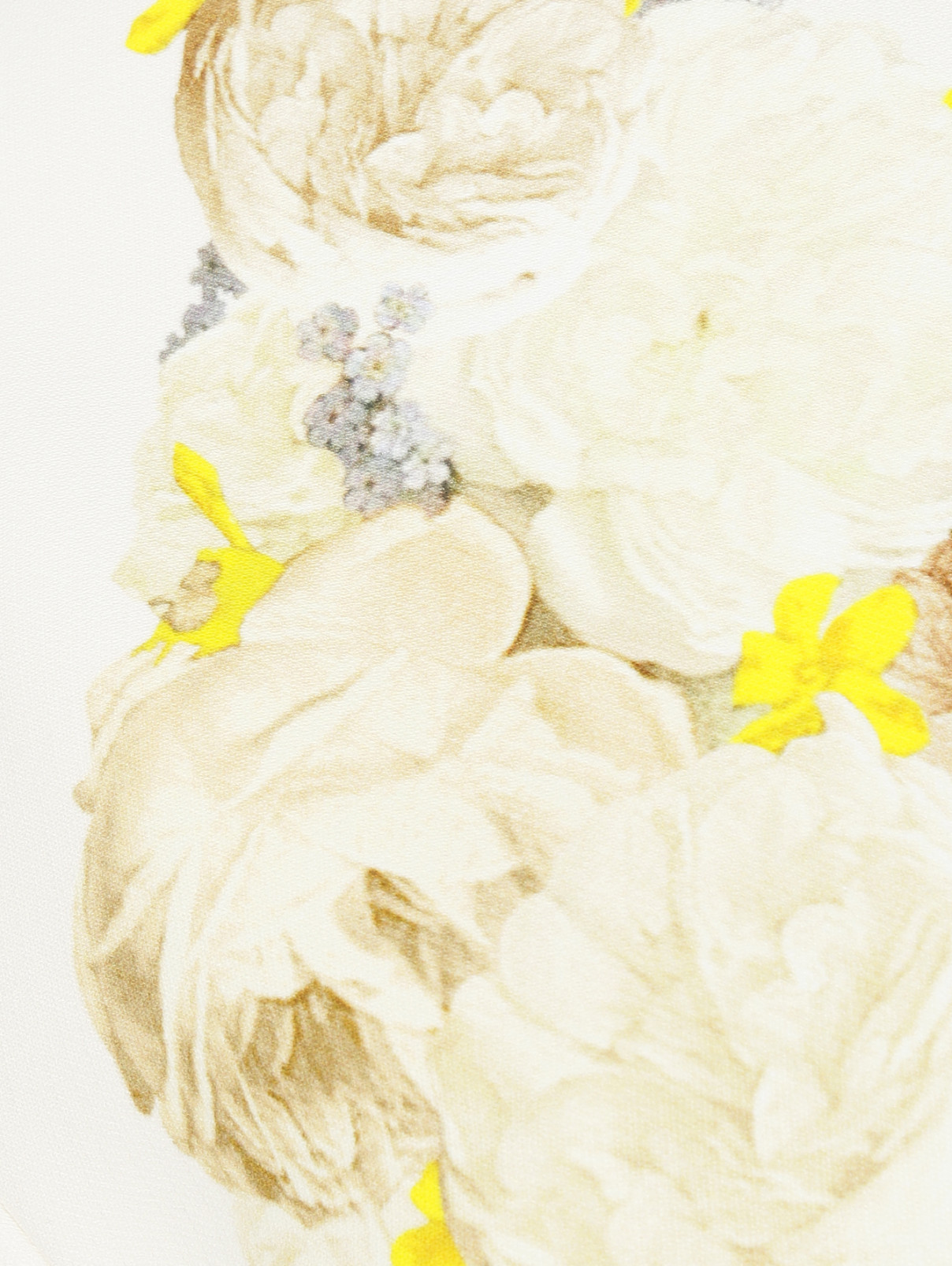 Легкое пальто из хлопка с цветочным узором Giambattista Valli  –  Деталь1  – Цвет:  Белый