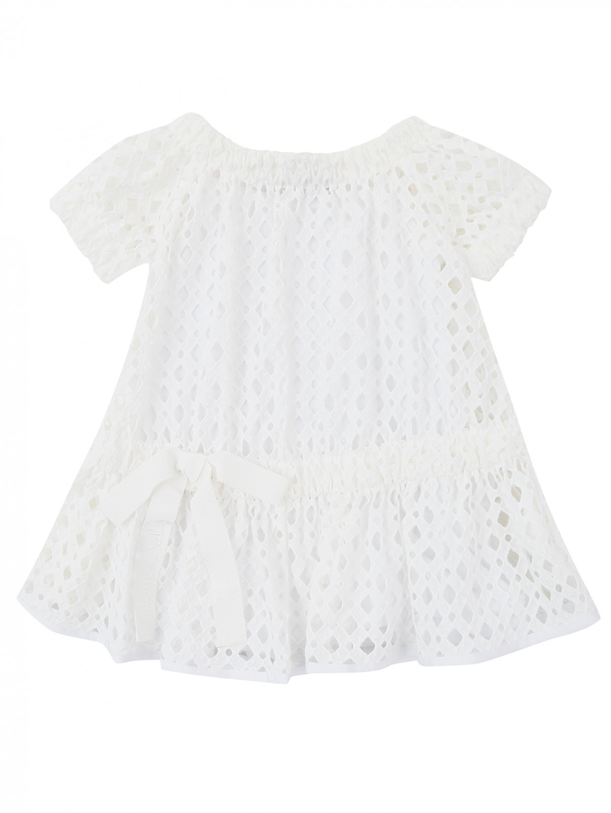 Платье из плотного кружева MiMiSol  –  Общий вид  – Цвет:  Белый