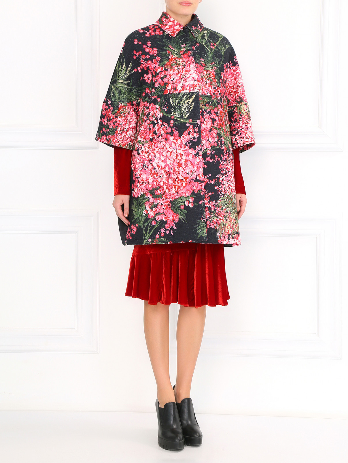 Легкое пальто из хлопка с цветочным узором Antonio Marras  –  Модель Общий вид  – Цвет:  Узор