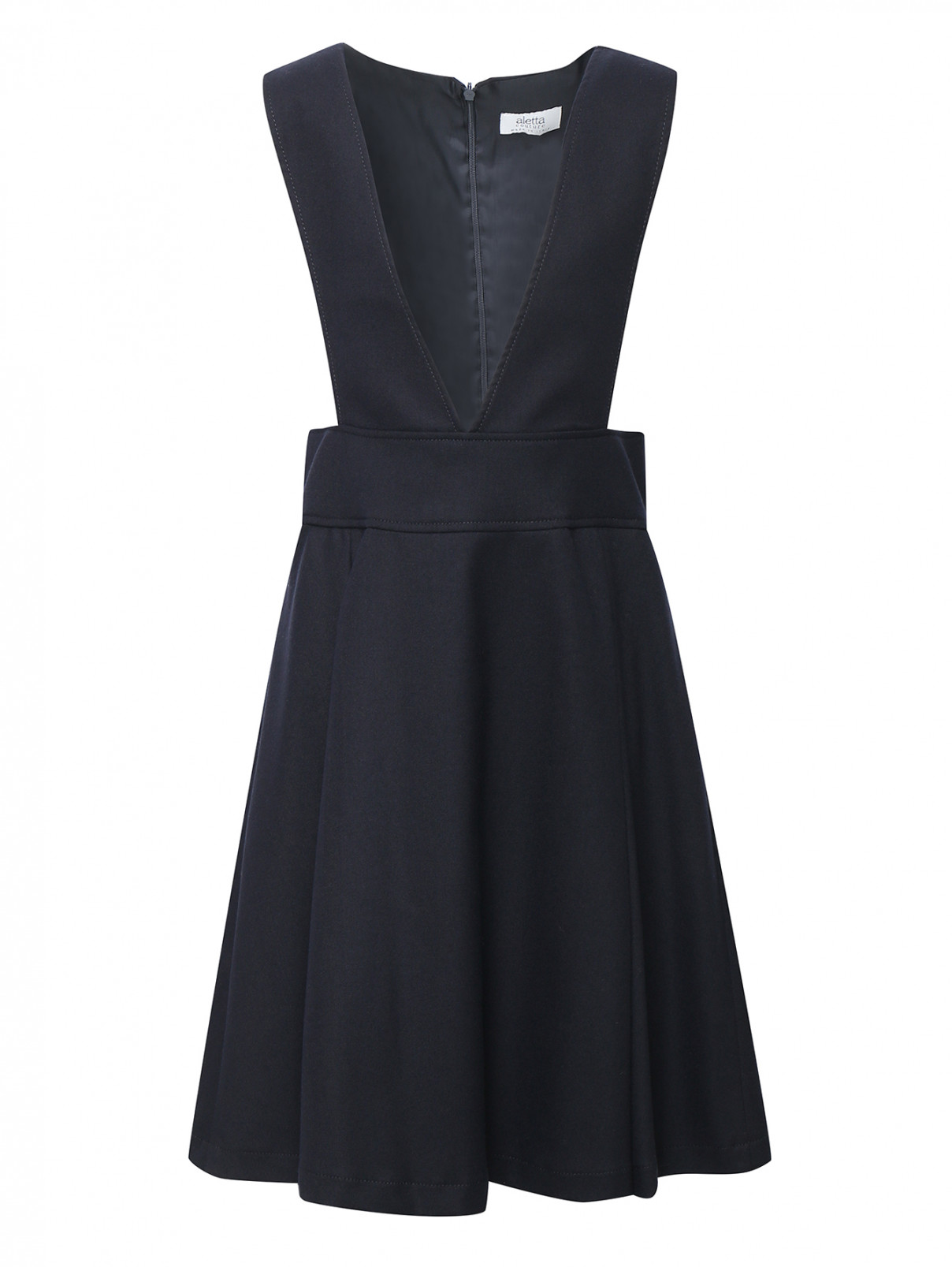 Платье школьное из шерсти Aletta Couture  –  Общий вид  – Цвет:  Синий
