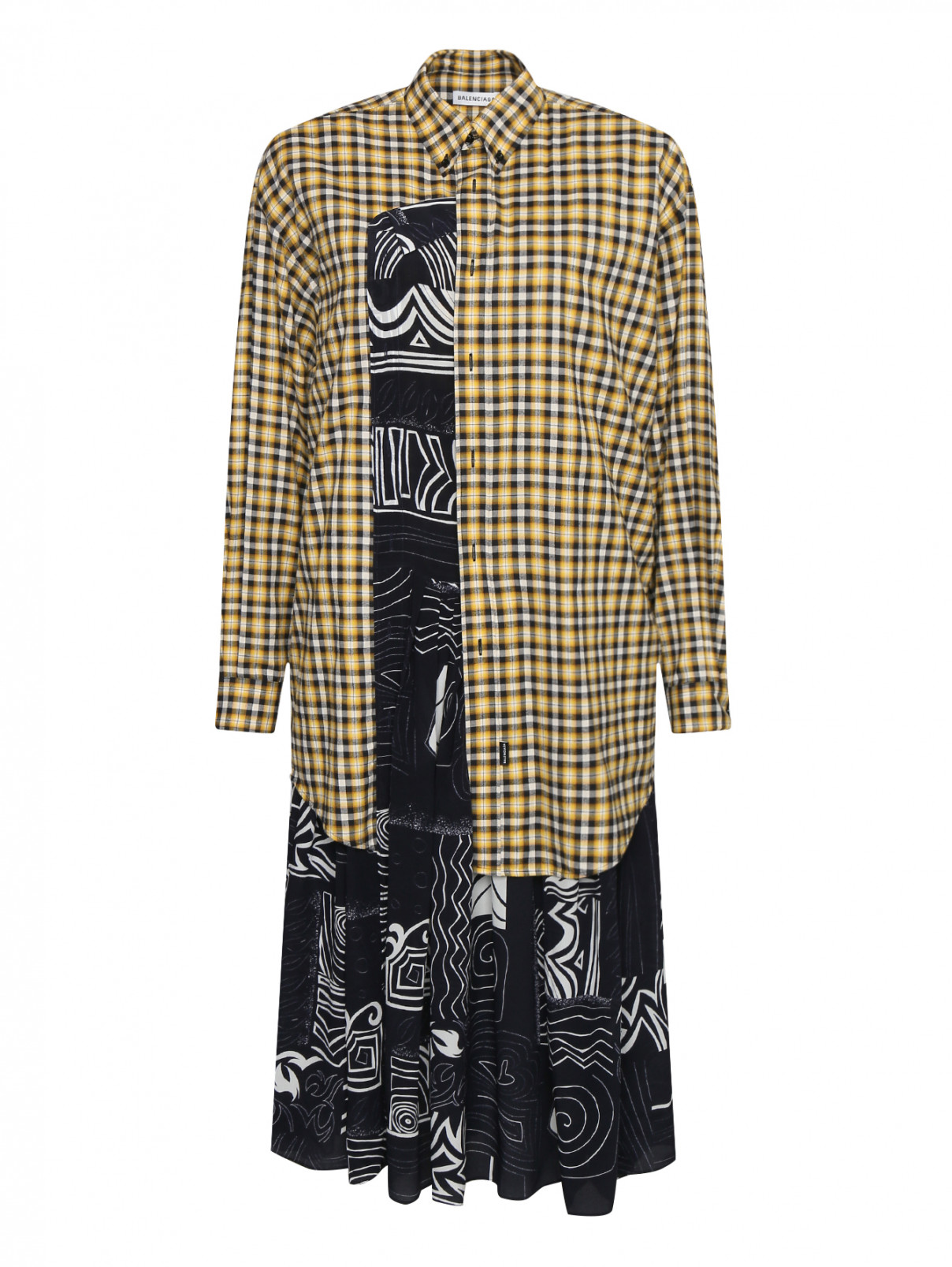 Платье из смеси шелка и хлопка с принтом Balenciaga  –  Общий вид  – Цвет:  Узор