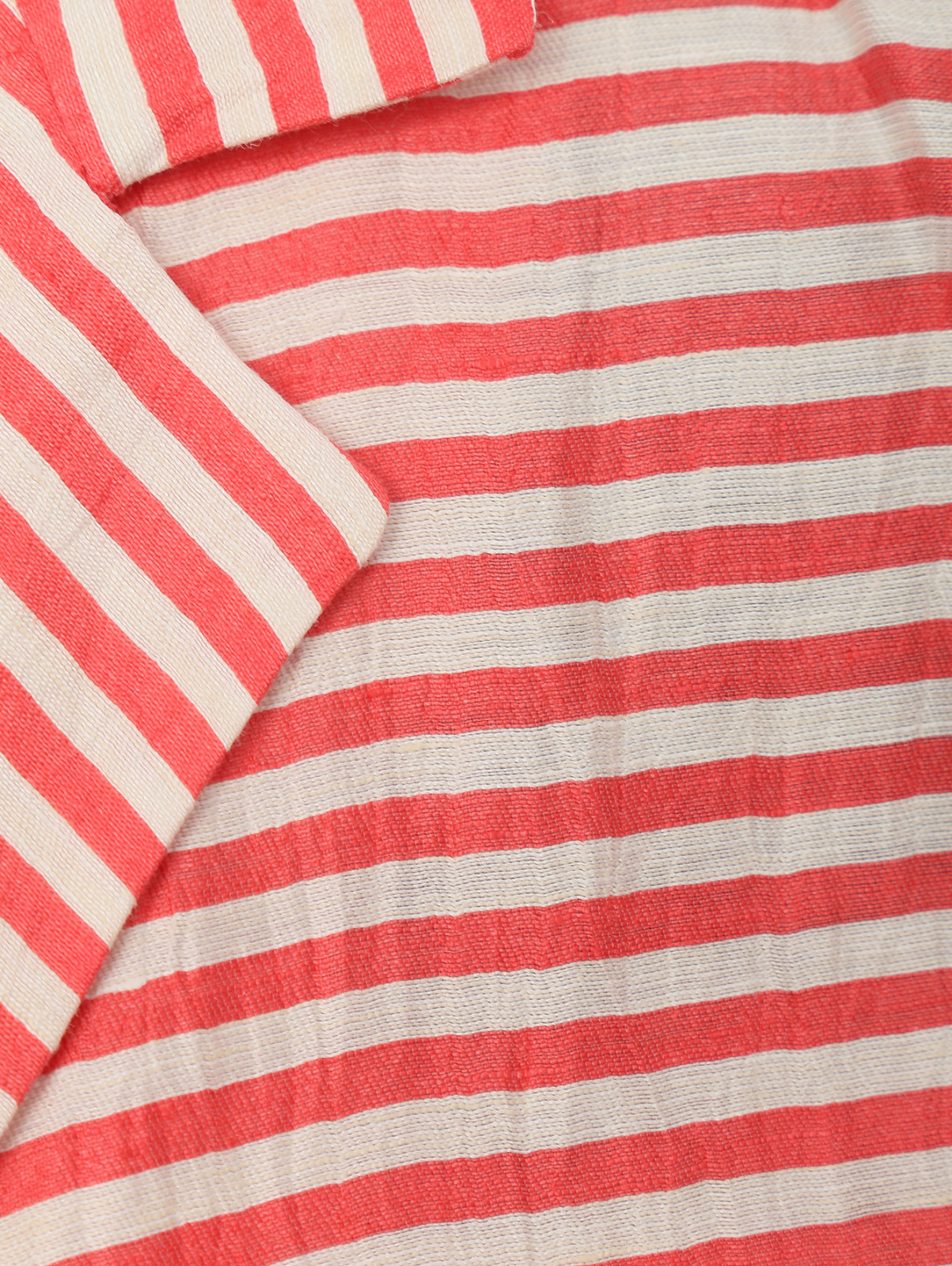 Блуза из смешанного льна с узором полоска Marina Rinaldi  –  Деталь  – Цвет:  Красный