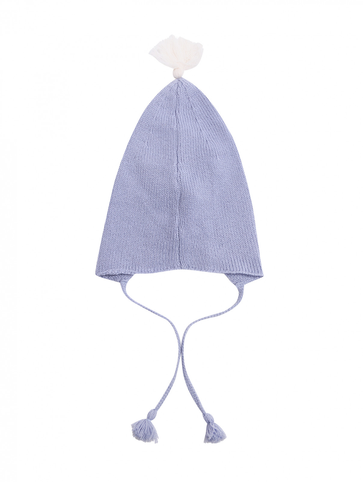 Кашемировая шапка на завязках Kyo  –  Обтравка1  – Цвет:  Синий
