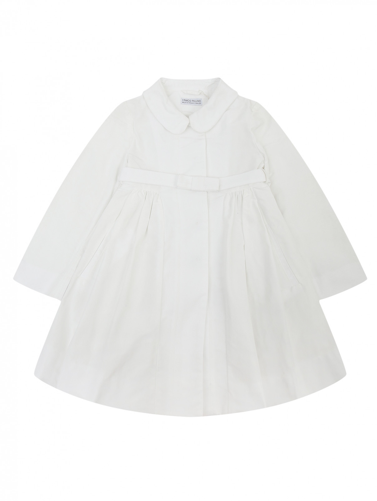 Пальто с драпировкой I Pinco Pallino  –  Общий вид  – Цвет:  Белый