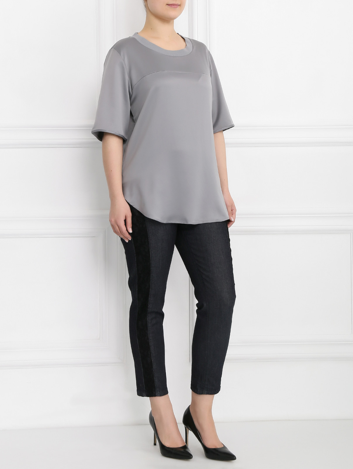 Блуза с короткими рукавами Marina Sport  –  Модель Общий вид  – Цвет:  Серый