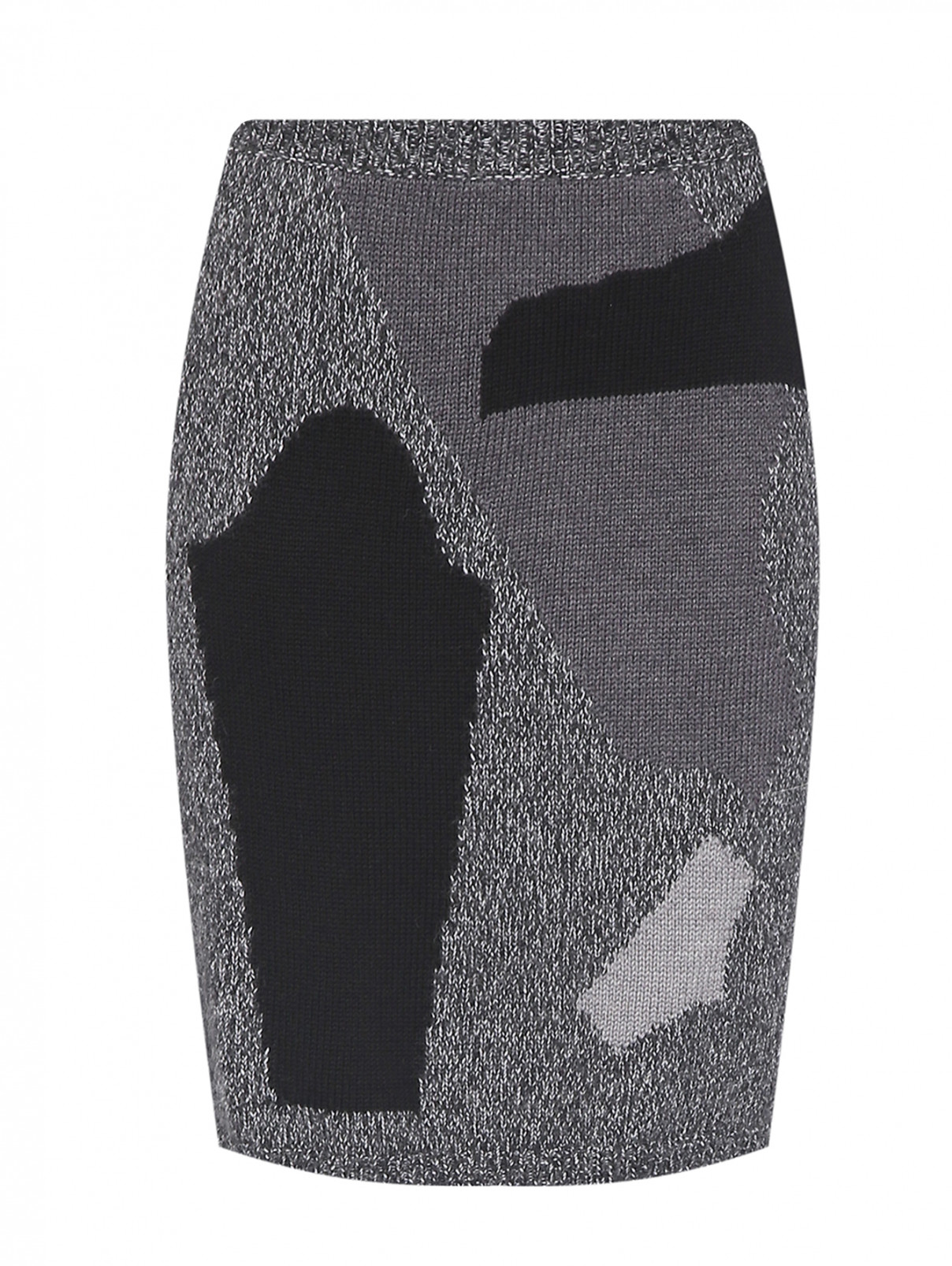 Юбка из смесовой шерсти Moschino  –  Общий вид  – Цвет:  Черный