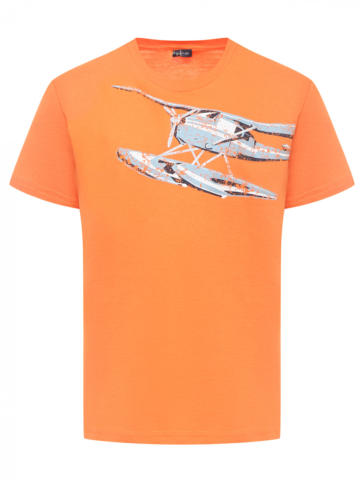 Трикотажная футболка с круглым вырезом Il Gufo  –  Общий вид  – Цвет:  Оранжевый