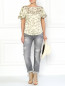 Шелковая блуза с цветочным принтом A La Russe  –  Модель Общий вид