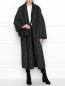 Пальто из смешанной шерсти свободного кроя с узором Manila Grace  –  МодельОбщийВид