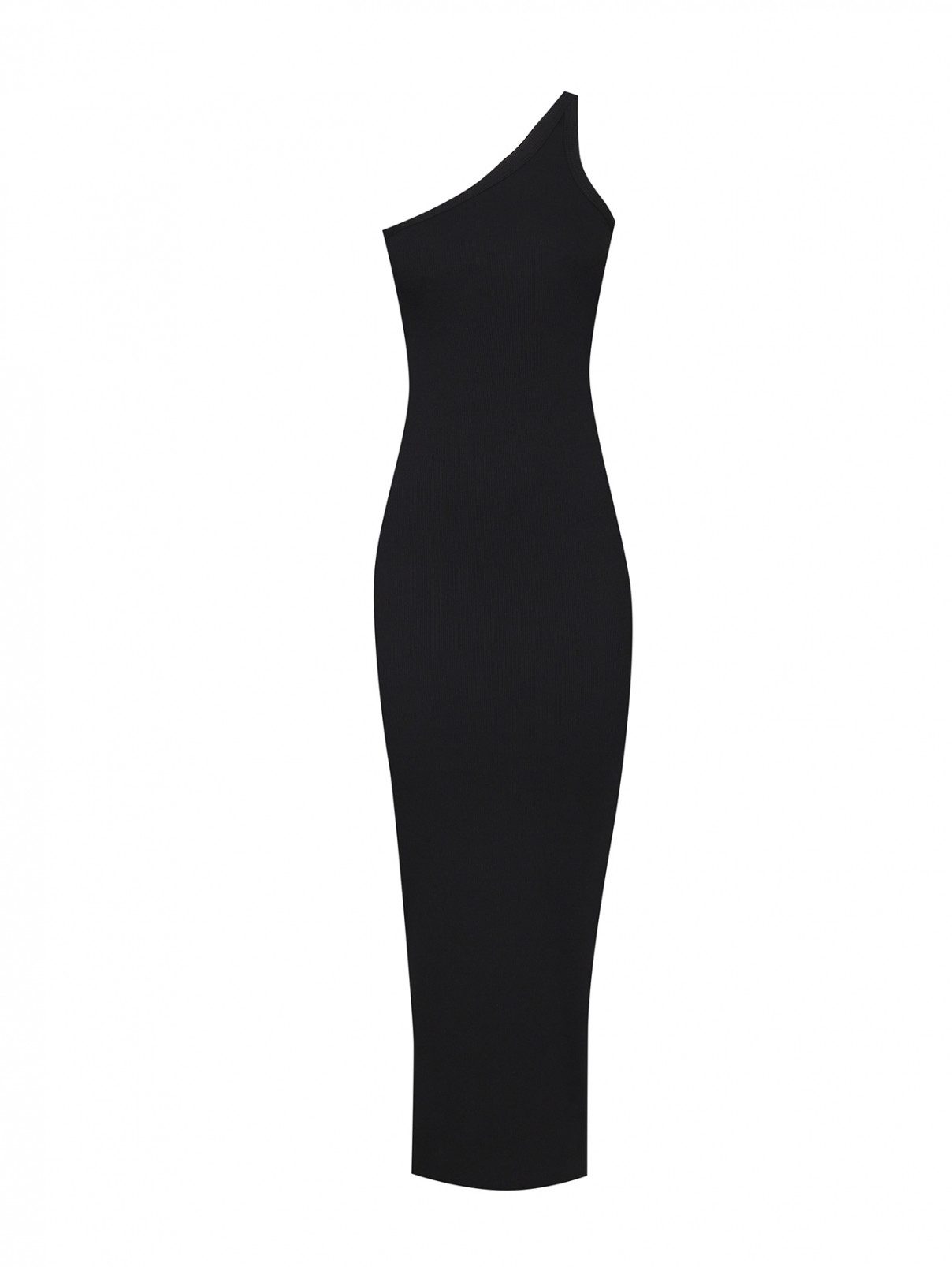 Платье однотонное из хлопка с вырезами The Line by K  –  Общий вид  – Цвет:  Черный