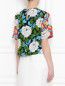 Блуза из шелка укороченная ,цветочный принт Diane von Furstenberg  –  МодельВерхНиз1