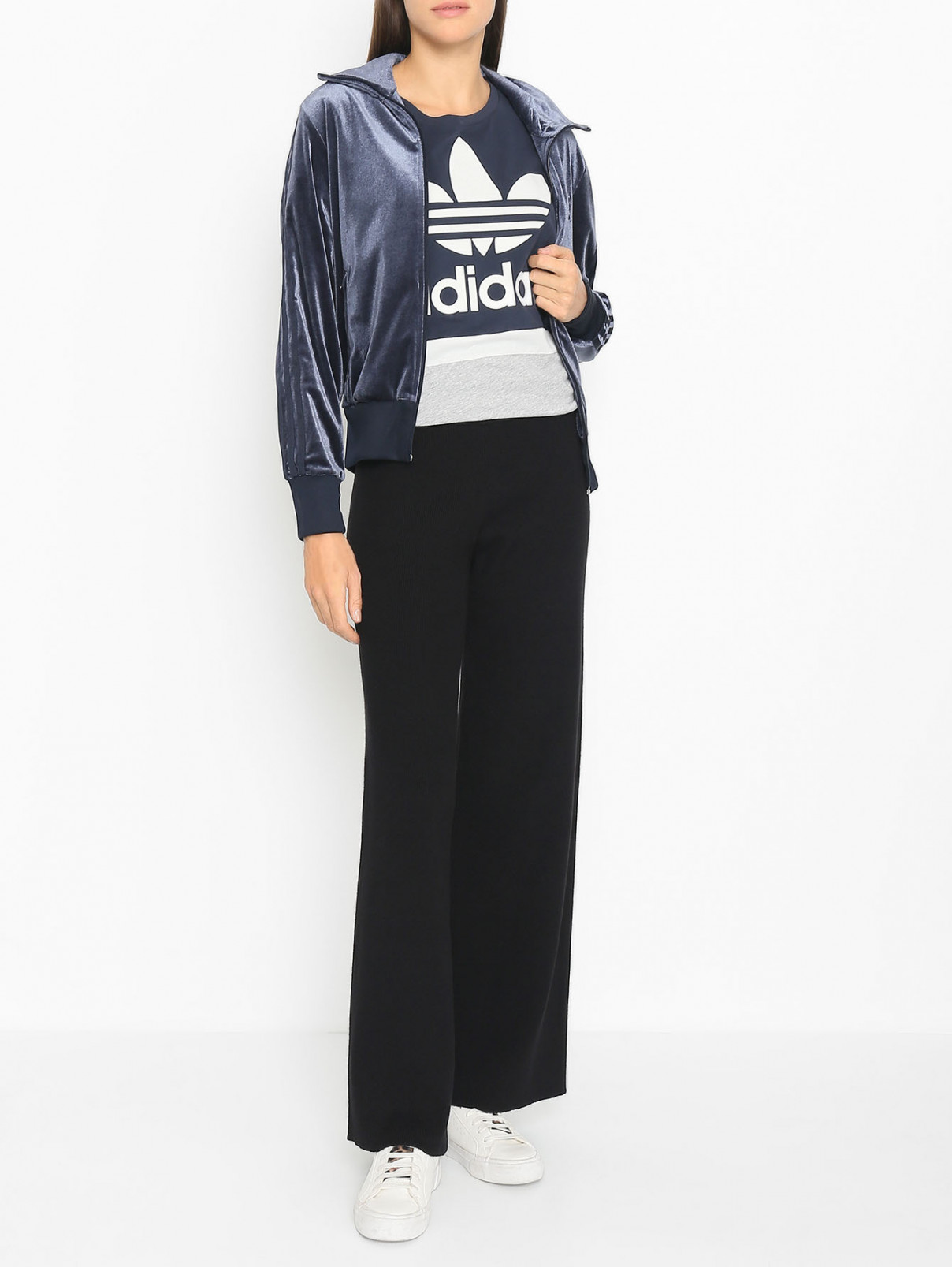 Толстовка на молнии с логотипом Adidas Originals  –  МодельОбщийВид