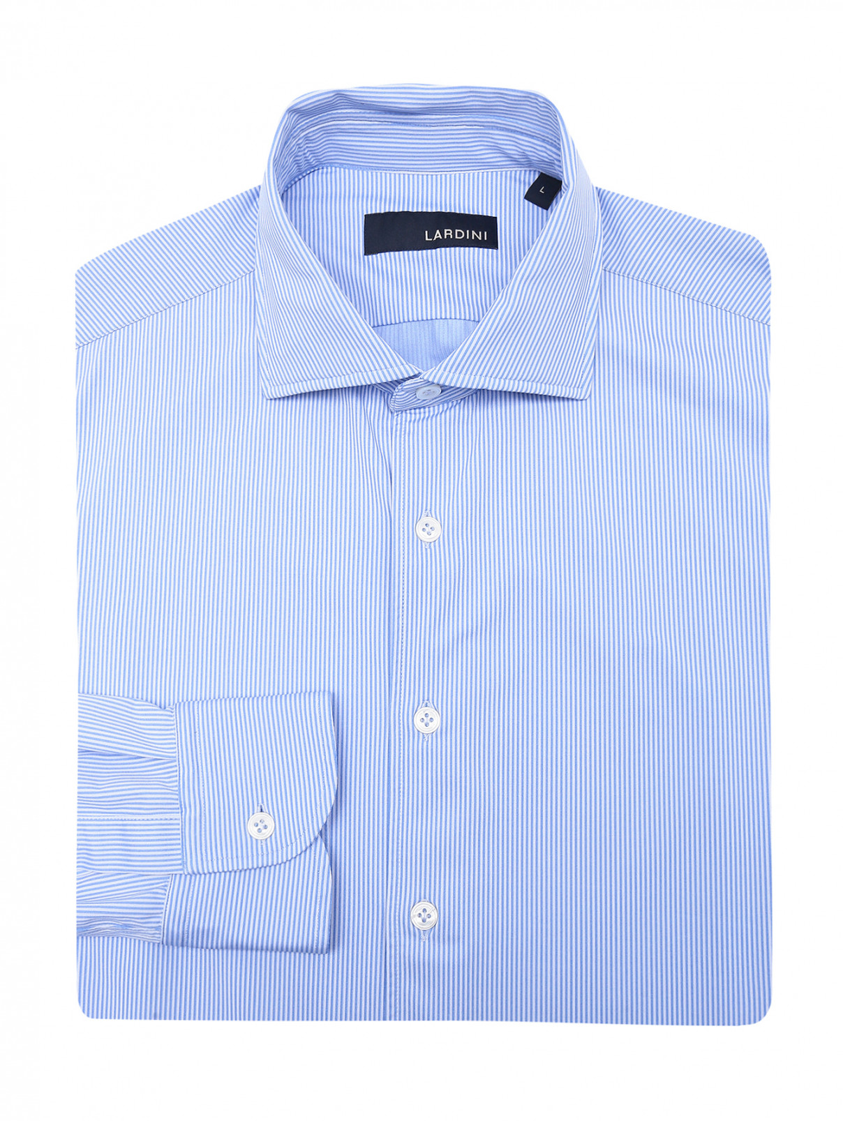Рубашка свободного кроя с узором "полоска! LARDINI  –  Общий вид  – Цвет:  Синий
