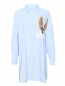 Платье-рубашка из хлопка с принтом MM6  –  Общий вид