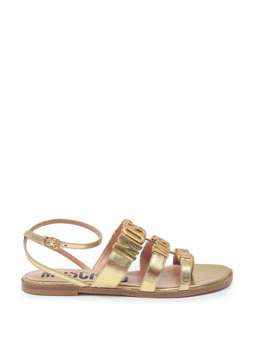 Сандалии из кожи с металлической фурнитурой Moschino - Обтравка1