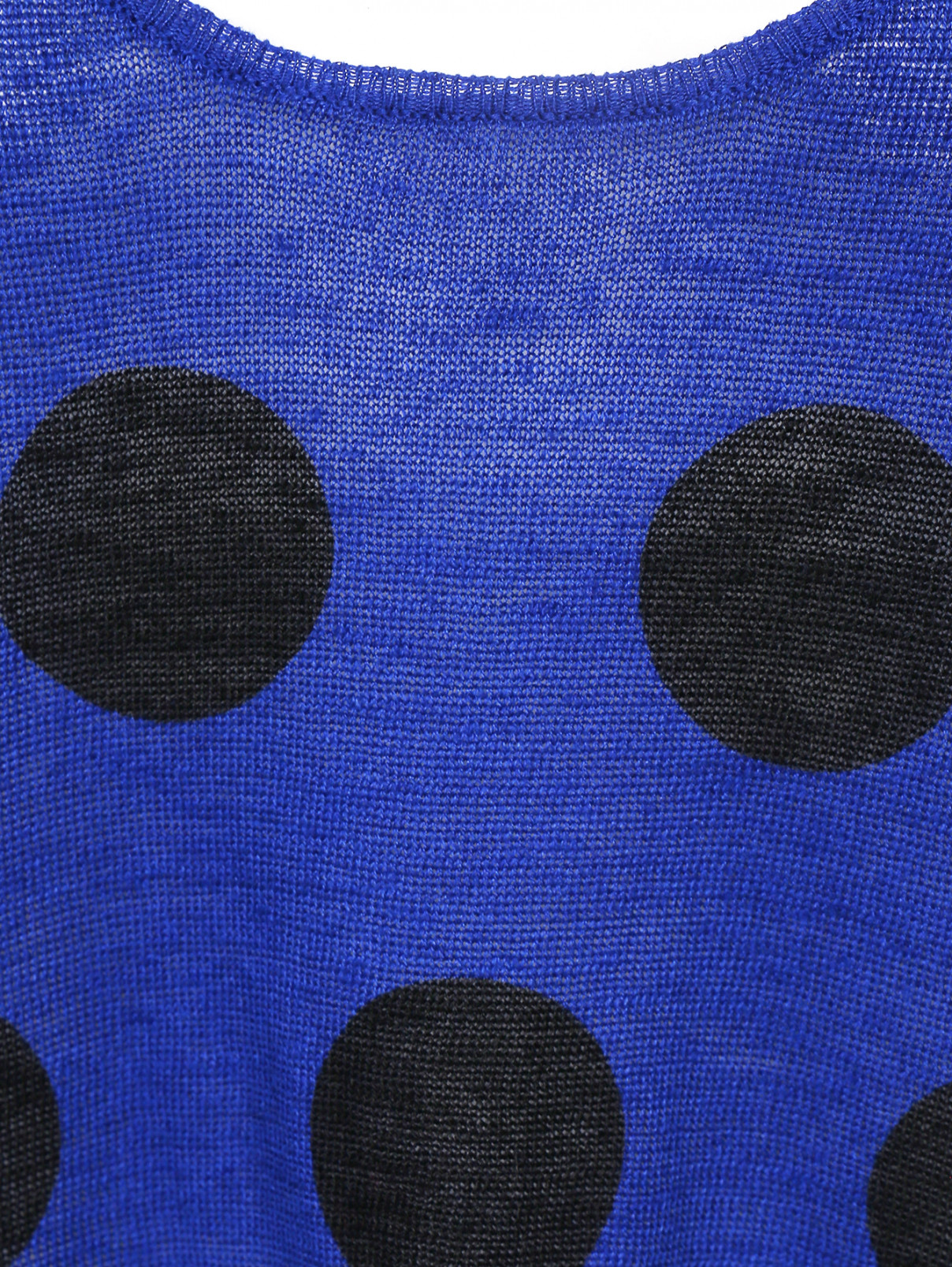 Трикотажный топ из льна с узором "горох" Enza Costa  –  Деталь  – Цвет:  Синий