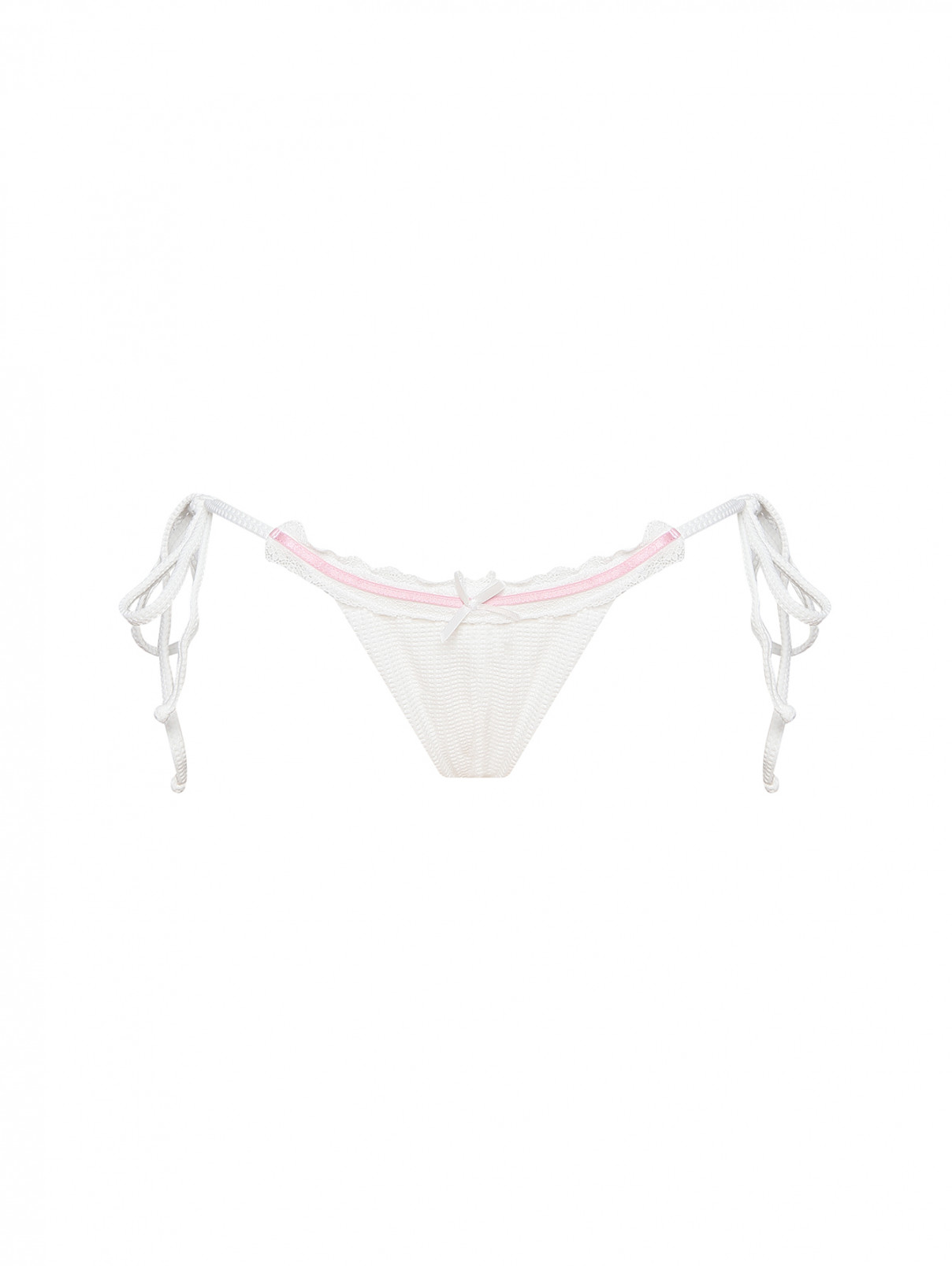 Купальник низ с кружевной отделкой Frankies Bikinis  –  Общий вид  – Цвет:  Белый